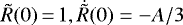 $\tilde R(0)\,{=}\,1, {\dot {\tilde {R}}}(0) = - A/3$