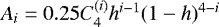 $A_i = 0.25C_4^{(i)} {{h}}^{i - 1} (1 - {{h}})^{4 - i} $