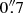 $ 0\overset{\prime \prime }{.}7 $