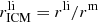$ r_{\mathrm{ICM}}^{\mathrm{li}} = r^{\mathrm{li}}/r^{\mathrm{m}} $