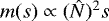 $m(s)\propto (\hat{N})^2 s$