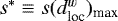 $s^*\equiv s(d^w_{\textrm{loc}})_{\textrm{max}}$