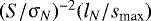 $(S/\mathrm{\sigma}_N)^{-2}(l_N/s_{\textrm{max}})$