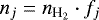 $n_{j} = n_{\textrm{H}_{2}}\cdot f_{j}$