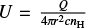 $ U=\frac{Q}{4 \pi r^2 c n_{\rm H}} $