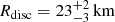 $ R_{\mathrm{disc}} = 23^{+2}_{-3}\,{\rm{km}} $