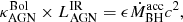 $$ \begin{aligned} \kappa ^\mathrm{Bol}_{\rm AGN} \times {L}^\mathrm{IR}_{\rm AGN} = \epsilon \dot{M}^\mathrm{acc}_{\rm BH} c^2, \end{aligned} $$