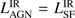 $ L_{{\rm{AGN}}}^{{\rm{IR}}} = L_{{\rm{SF}}}^{{\rm{IR}}} $