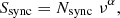 $$ \begin{aligned} S_{\rm sync} = N_{\rm sync} \,\, \nu ^\alpha , \end{aligned} $$