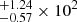 $ ^{+1.24}_{-0.57} \times 10^2 $