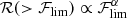 $ {\mathcal{R}}( > {\mathcal{F}}_\mathrm{{lim}})\propto {\mathcal{F}}_\mathrm{{lim}}^{\alpha} $