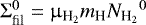 $\Sigma_{\textrm{fil}}^0 = \upmu_{\textrm{H}_2}m_{\textrm{H}} {N_{\textrm{H}_{2}}}^0 $