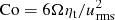 $ \mathrm{Co}=6\Omega \eta _{\rm t}/u_{\rm rms}^2 $