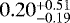 $0.20\substack{&#x002B;0.51\\-0.19}$