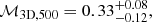 $$ \begin{aligned} \mathcal{M} _{\rm 3D,500}=0.33_{-0.12}^{+0.08}, \end{aligned} $$