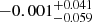 $ -0.001^{+0.041}_{-0.059} $