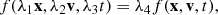 $$ \begin{aligned} f(\lambda _{1} \mathbf{x }, \lambda _{2} \mathbf{v }, \lambda _{3} t)=\lambda _{4} f(\mathbf{x },\mathbf{v },t), \end{aligned} $$