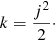 $$ \begin{aligned} k=\frac{j^2}{2}\cdot \end{aligned} $$