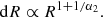 $$ \begin{aligned} \mathrm{d} R \propto R^{1+1/\alpha _2}. \end{aligned} $$