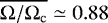 $\overline{\Omega/\Omega_{\rm{c}}}\simeq0.88$