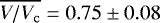 $\overline{V/V_{\rm{c}}}=0.75\pm0.08$