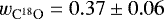 $w_{\rm{C^{18}O}}=0.37\pm0.06$