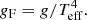 $$ \begin{aligned} { g}_{\rm F} = { g}/T^4_{\rm eff}. \end{aligned} $$