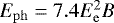 $E_{\mathrm{ph}}= 7.4 E_{\mathrm{e}}^2B$