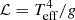 $ {\cal L} = T_{{\rm{eff}}}^4/g $