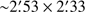 $ {\sim}2{.\mkern-4mu\prime}53 \times 2{.\mkern-4mu\prime}33 $