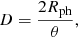 $$ \begin{aligned} D = \frac{2 R_{\mathrm{ph} }}{\theta }, \end{aligned} $$