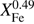 $ X_{\mathrm{Fe}}^{0.49} $