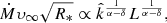 $$ \begin{aligned} \dot{M} \upsilon_\infty \sqrt{R_*} \propto \hat{k}^\frac{1}{\alpha -\delta } L^\frac{1}{\alpha -\delta }, \end{aligned} $$