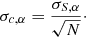 $$ \begin{aligned} \sigma _{c,\alpha } = \frac{ \sigma _{S,\alpha }}{\sqrt{N}}\cdot \end{aligned} $$