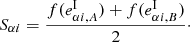 $$ \begin{aligned} S_{\alpha i} = \frac{f(e^{\mathrm{I}}_{\alpha i,A}) + f(e^{\mathrm{I}}_{\alpha i,B})}{2}\cdot \end{aligned} $$