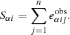 $$ \begin{aligned} S_{\alpha i} = \sum _{j=1}^n e^{\mathrm{obs}}_{\alpha ij} . \end{aligned} $$
