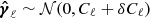 $ \boldsymbol{\hat\gamma}_\ell \sim {\cal{N}}(0, C_\ell + \delta C_\ell) $