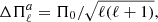 $$ \begin{aligned} \Delta \Pi _{\ell }^{a}= \Pi _0 / \sqrt{\ell (\ell +1)}, \end{aligned} $$