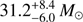 $ {31.2}_{-6.0}^{+8.4}\,M_{\odot} $