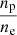 $ \frac{n_{\mathrm{p}}}{n_{\mathrm{e}}} $