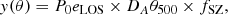 $$ \begin{aligned} { y}(\theta )=P_0e_{\rm LOS} \times D_A \theta _{500} \times f_{\rm SZ}, \end{aligned} $$