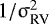 $1/\upsigma_{\text{RV}}^2$