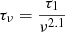 $ \tau_{\nu}=\frac{\tau_1}{\nu^{2.1}} $