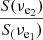 $ \frac{S(\nu_{\mathrm{e}_2})}{S_(\nu_{\mathrm{e}_1})} $