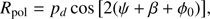 $$ \begin{aligned} R_{\rm pol} = p_{d} \cos {\left[2(\psi + \beta + \phi _0)\right]}, \end{aligned} $$