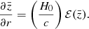 $$ \begin{aligned} \frac{\partial \bar{z}}{\partial r} = \left( \frac{H_{0}}{c} \right) \mathcal{E} (\bar{z}) . \end{aligned} $$