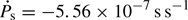 $ \dot{P}_{\mathrm{s}}=-5.56\times10^{-7}\,\mathrm{s\,s}^{-1} $