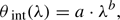 $$ \begin{aligned} \theta _{\text{ int}}(\lambda )=a \cdot \lambda ^{b}, \end{aligned} $$