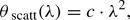 $$ \begin{aligned} \theta _{\text{ scatt}}(\lambda )=c \cdot \lambda ^{2}, \end{aligned} $$