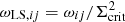 $ {\omega _{{\rm{LS}},ij}} = {\omega _{ij}}/\Sigma _{{\rm{crit}}}^2 $